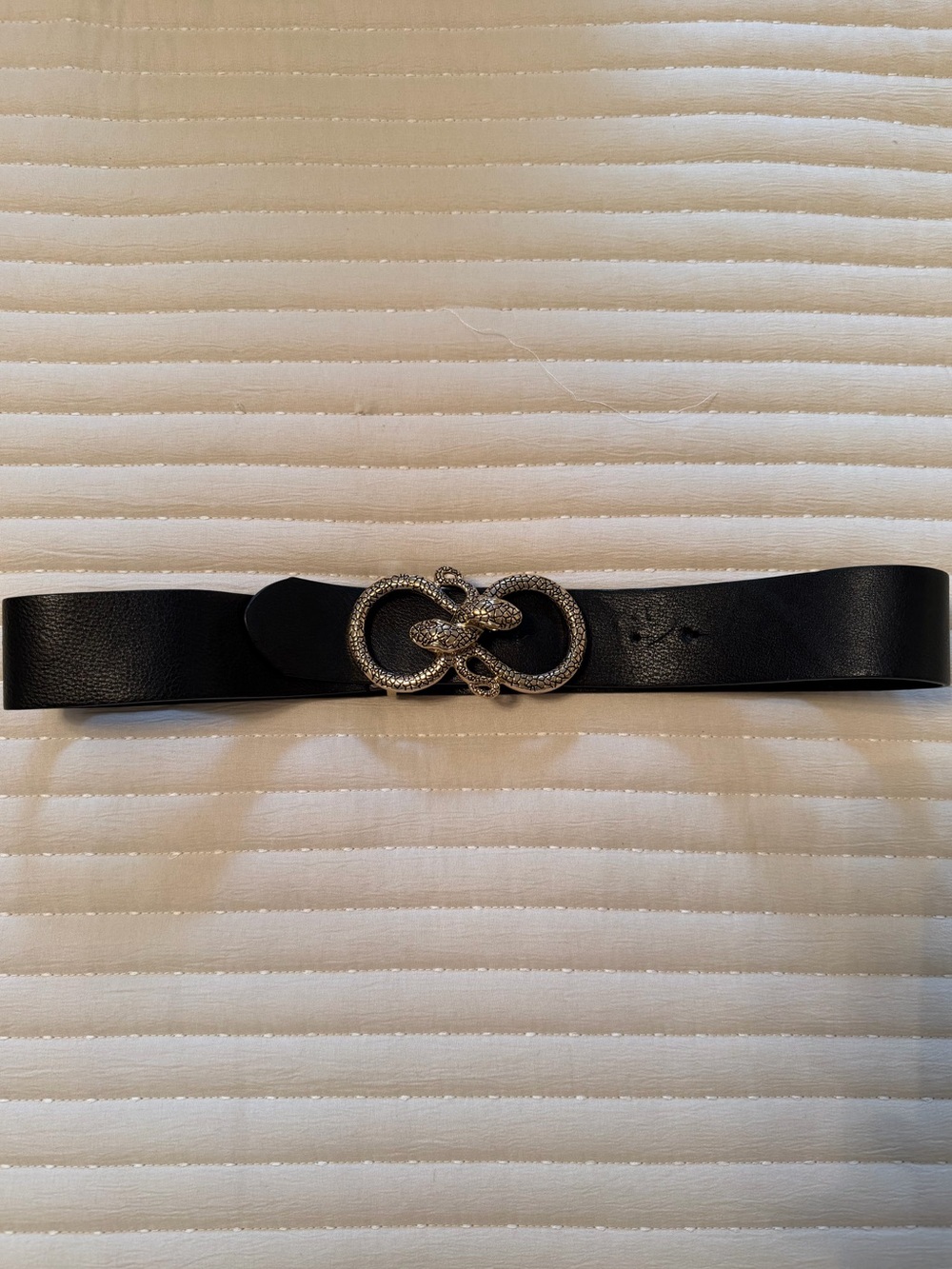 Express Black Leather Dress Belt with Subtle Grain